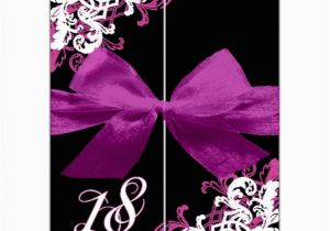 Black and White 18th Birthday Decorations ornamental Corner Pattern Gatefold 18th Invitations