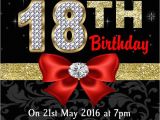 Black and White 18th Birthday Decorations Red Black Gold Diamond 18th Birthday Party Invitations