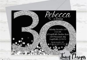 Black and White 30th Birthday Invitations Adult Birthday Invitations 40th Birthday 30th Birthday