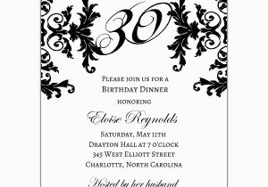 Black and White 30th Birthday Invitations Black and White Decorative Framed 30th Birthday