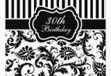 Black and White 30th Birthday Invitations Black and White Floral Stripe 30th Birthday Invite 13 Cm X