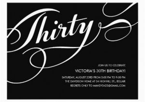 Black and White 30th Birthday Invitations Black Elegant 30th Birthday Invitations 5 5 Quot X 7 5