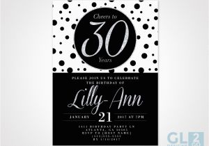 Black and White 30th Birthday Invitations Tag Archive for Quot 30th Birthday Invitation Quot Gldesigns 2 Go