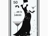 Black and White 50th Birthday Invitations 50th Birthday Party Diva Art Deco Black White Card