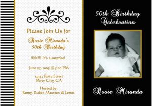 Black and White 50th Birthday Invitations Black and White Birthday Invitations Drevio Invitations