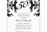 Black and White 50th Birthday Invitations Black and White Decorative Framed 50th Birthday