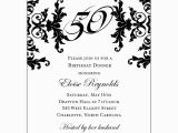 Black and White 50th Birthday Invitations Black and White Decorative Framed 50th Birthday