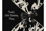 Black and White 50th Birthday Invitations Black White Swirl 50th Birthday Party 5 25 Quot Square