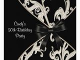 Black and White 50th Birthday Invitations Black White Swirl 50th Birthday Party 5 25 Quot Square