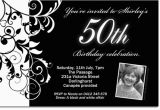 Black and White 50th Birthday Invitations Free Black and White Birthday Invitations Design Free