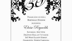 Black and White 50th Birthday Party Invitations Black and White Decorative Framed 50th Birthday