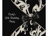 Black and White 50th Birthday Party Invitations Black White Swirl 50th Birthday Party 5 25 Quot Square