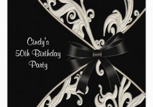 Black and White 50th Birthday Party Invitations Black White Swirl 50th Birthday Party 5 25 Quot Square