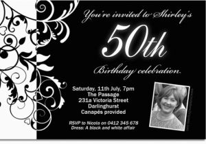 Black and White 50th Birthday Party Invitations Free Black and White Birthday Invitations Design Free