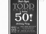 Black and White 50th Birthday Party Invitations Milestone Adult Birthday Invitation Black and White