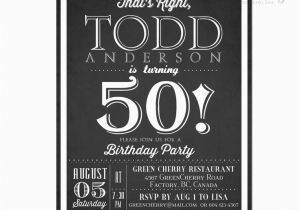 Black and White 50th Birthday Party Invitations Milestone Adult Birthday Invitation Black and White