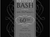 Black and White 60th Birthday Invitations Black and Grey formal soiree 60th Birthday Invite 60th