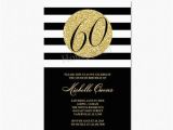 Black and White 60th Birthday Invitations Gold 60th Birthday Party Invitation Black and White