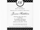 Black and White Polka Dot Birthday Invitations 5×7 Black White Polka Dot 16th Birthday Invitation 5 Quot X 7