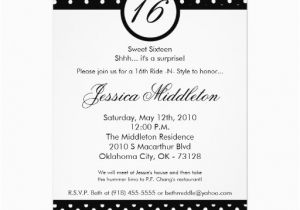 Black and White Polka Dot Birthday Invitations 5×7 Black White Polka Dot 16th Birthday Invitation 5 Quot X 7