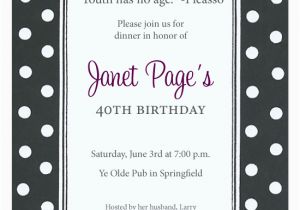 Black and White Polka Dot Birthday Invitations Black and White Polka Dot Invitations