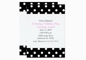 Black and White Polka Dot Birthday Invitations Black and White Polka Dot Print Party Invitation Zazzle