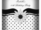 Black and White Polka Dot Birthday Invitations Black White Polka Dot Flower Birthday Party Personalised