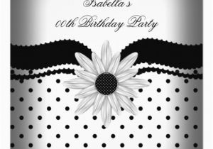 Black and White Polka Dot Birthday Invitations Black White Polka Dot Flower Birthday Party Personalised