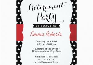 Black and White Polka Dot Birthday Invitations Classy Black White Polka Dot Retirement Party 5×7 Paper