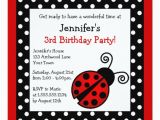 Black and White Polka Dot Birthday Invitations Red Ladybug Birthday Black and White Polka Dots
