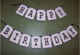 Black and White Striped Happy Birthday Banner Happy Birthday Banner Black and White