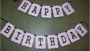 Black and White Striped Happy Birthday Banner Happy Birthday Banner Black and White