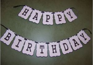 Black and White Striped Happy Birthday Banner Happy Birthday Banner Black and White