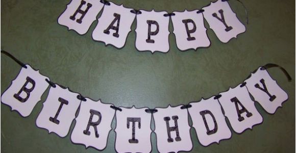 Black and White Striped Happy Birthday Banner Happy Birthday Banner Black and White