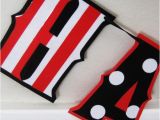 Black and White Striped Happy Birthday Banner Happy Birthday Banner Red White and Black Stripes and by