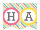 Black and White Striped Happy Birthday Banner Printable Birthday Banner In Stripes Instant Download