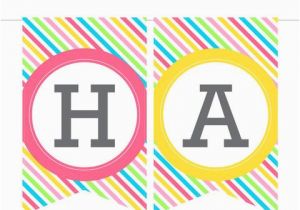 Black and White Striped Happy Birthday Banner Printable Birthday Banner In Stripes Instant Download