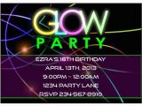 Black Light Birthday Party Invitations Black Light Party Invitations Free Parties Pinterest