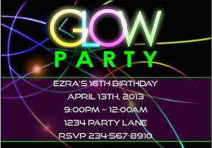 Black Light Birthday Party Invitations Black Light Party Invitations Free Parties Pinterest