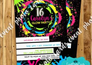 Black Light Birthday Party Invitations Blacklight Party Invitations Www Imgkid Com the Image