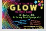Black Light Birthday Party Invitations Glow In the Dark Black Light Birthday Party Invitation Digital