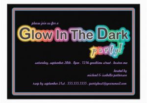 Black Light Birthday Party Invitations Glow In the Dark Blacklight Party Invitation 5 Quot X 7