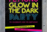 Black Light Birthday Party Invitations Glow In the Dark Party Invitation for Birthday Black Light