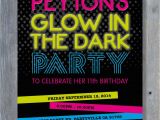 Black Light Birthday Party Invitations Glow In the Dark Party Invitation for Birthday Black Light