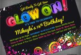 Black Light Birthday Party Invitations Glow Neon Black Light Party Customized Printable Invitation