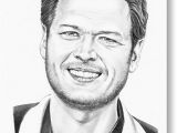 Blake Shelton Birthday Card Blake Shelton Drawing by Murphy Elliott