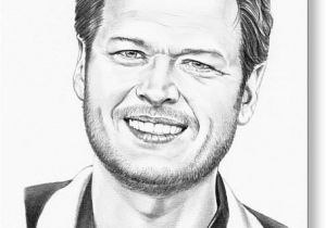 Blake Shelton Birthday Card Blake Shelton Drawing by Murphy Elliott