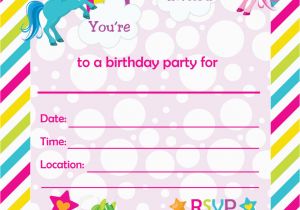 Blank Birthday Invitations to Print Fill In Birthday Party Invitations Printable Rainbows and