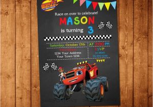 Blaze and the Monster Machines Birthday Invitations Templates Blaze and the Monster Machines Invitation by Smileparty On