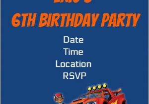 Blaze and the Monster Machines Birthday Invitations Templates Blaze and the Monster Machines Party Invitation